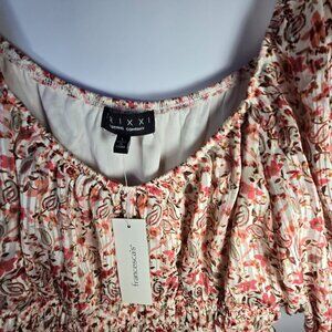 Trixxi Floral Puff Sleeve Dress Francesca's Women's Size Large